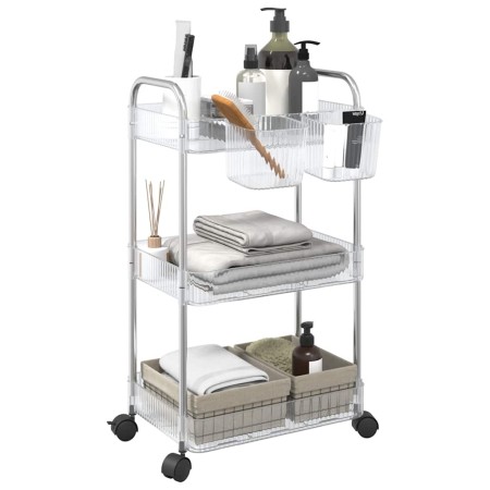 Carro de almacenamiento 3 niveles transparente 37x28x68 cm de , Carretillas de carga - Ref: Foro24-4012378, Precio: 31,97 €, ...