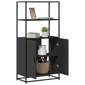 Aparador alto madera de ingeniería y metal negro 68x35x139 cm de , Aparadores - Ref: Foro24-849049, Precio: 115,02 €, Descuen...