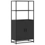 Aparador alto madera de ingeniería y metal negro 68x35x139 cm de , Aparadores - Ref: Foro24-849049, Precio: 115,02 €, Descuen...