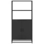 Aparador alto madera de ingeniería y metal negro 68x35x139 cm de , Aparadores - Ref: Foro24-849049, Precio: 115,02 €, Descuen...