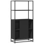 Aparador alto madera de ingeniería y metal negro 68x35x139 cm de , Aparadores - Ref: Foro24-849049, Precio: 115,02 €, Descuen...