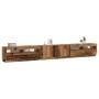 Mueble TV luces LED madera ingeniería envejecida 300x35x40 cm de , Muebles TV - Ref: Foro24-3329169, Precio: 273,84 €, Descue...