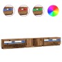 Mueble TV luces LED madera ingeniería envejecida 300x35x40 cm de , Muebles TV - Ref: Foro24-3329169, Precio: 273,84 €, Descue...
