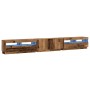 Mueble TV luces LED madera ingeniería envejecida 300x35x40 cm de , Muebles TV - Ref: Foro24-3329169, Precio: 273,84 €, Descue...