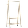 Perchero con estantes y ruedas 96x45,5x155,5 cm bambú de , Organizadores de vestidores y perchas de barra - Ref: Foro24-40089...