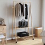 Perchero con estantes y ruedas 96x45,5x155,5 cm bambú de , Organizadores de vestidores y perchas de barra - Ref: Foro24-40089...