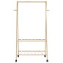Perchero con estantes y ruedas 96x45,5x155,5 cm bambú de , Organizadores de vestidores y perchas de barra - Ref: Foro24-40089...