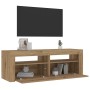 Mesitas de noche luces LEDs 2 uds roble artesanal 60x35x40 cm de , Mesitas de noche - Ref: Foro24-3329162, Precio: 83,03 €, D...
