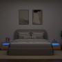 Mesitas de noche luces LEDs 2 uds roble artesanal 60x35x40 cm de , Mesitas de noche - Ref: Foro24-3329162, Precio: 83,03 €, D...