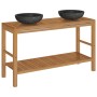 Mueble tocador madera teca maciza con lavabos de mármol negro de vidaXL, Tocadores de baño - Ref: Foro24-3058168, Precio: 459...