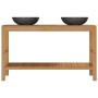 Mueble tocador madera teca maciza con lavabos de mármol negro de vidaXL, Tocadores de baño - Ref: Foro24-3058168, Precio: 459...