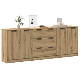 Aparadores 3 uds madera ingeniería roble artisian 60x30x70 cm de , Aparadores - Ref: Foro24-3329226, Precio: 229,96 €, Descue...