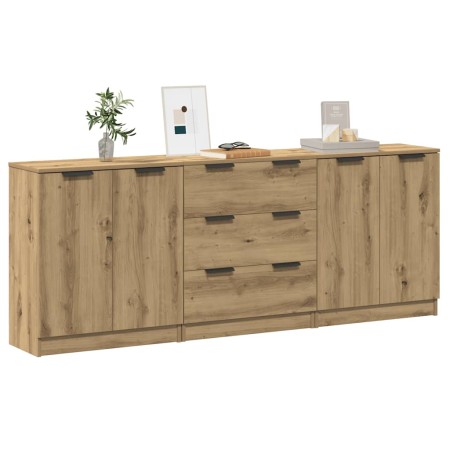 Aparadores 3 uds madera ingeniería roble artisian 60x30x70 cm de , Aparadores - Ref: Foro24-3329226, Precio: 229,96 €, Descue...