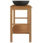 Mueble tocador madera teca maciza con lavabos de mármol negro de vidaXL, Tocadores de baño - Ref: Foro24-3058168, Precio: 459...