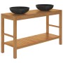 Mueble tocador madera teca maciza con lavabos de mármol negro de vidaXL, Tocadores de baño - Ref: Foro24-3058168, Precio: 459...