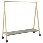 Perchero con estantes y ruedas 106x34x106,5 cm bambú de , Organizadores de vestidores y perchas de barra - Ref: Foro24-400890...
