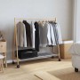 Perchero con estantes y ruedas 106x34x106,5 cm bambú de , Organizadores de vestidores y perchas de barra - Ref: Foro24-400890...