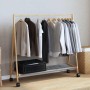 Perchero con estantes y ruedas 106x34x106,5 cm bambú de , Organizadores de vestidores y perchas de barra - Ref: Foro24-400890...