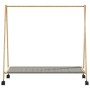 Perchero con estantes y ruedas 106x34x106,5 cm bambú de , Organizadores de vestidores y perchas de barra - Ref: Foro24-400890...