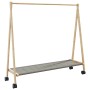 Perchero con estantes y ruedas 106x34x106,5 cm bambú de , Organizadores de vestidores y perchas de barra - Ref: Foro24-400890...