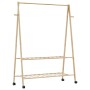 Perchero con estantes y ruedas 132x45,5x155,5 cm bambú de , Organizadores de vestidores y perchas de barra - Ref: Foro24-4008...