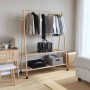 Perchero con estantes y ruedas 132x45,5x155,5 cm bambú de , Organizadores de vestidores y perchas de barra - Ref: Foro24-4008...