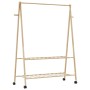 Perchero con estantes y ruedas 132x45,5x155,5 cm bambú de , Organizadores de vestidores y perchas de barra - Ref: Foro24-4008...