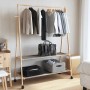 Perchero con estantes y ruedas 132x45,5x155,5 cm bambú de , Organizadores de vestidores y perchas de barra - Ref: Foro24-4008...