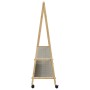 Perchero con estantes y ruedas 132x45,5x155,5 cm bambú de , Organizadores de vestidores y perchas de barra - Ref: Foro24-4008...