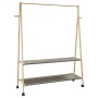 Perchero con estantes y ruedas 132x45,5x155,5 cm bambú de , Organizadores de vestidores y perchas de barra - Ref: Foro24-4008...