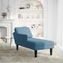 Tumbona con almohada y reposabrazo derecho terciopelo azul de , Divanes - Ref: Foro24-4009806, Precio: 120,40 €, Descuento: %