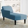 Tumbona con almohada y reposabrazo derecho terciopelo azul de , Divanes - Ref: Foro24-4009806, Precio: 120,40 €, Descuento: %
