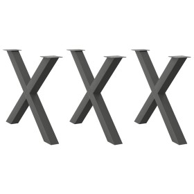 Patas para mesa de comedor en forma de X 3 uds antracita acero de , Patas para mesas - Ref: Foro24-4012998, Precio: 163,46 €,...
