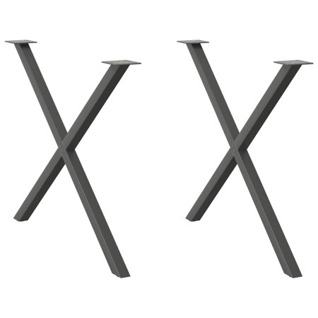 Patas para mesa de comedor en forma de X 2 uds antracita acero de , Patas para mesas - Ref: Foro24-4012926, Precio: 64,07 €, ...