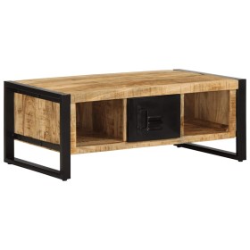 Mesa de centro de madera maciza de mango rugosa 90x50x36 cm de , Mesas de centro - Ref: Foro24-4013555, Precio: 190,39 €, Des...