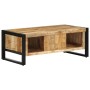 Mesa de centro de madera maciza de mango rugosa 90x50x36 cm de , Mesas de centro - Ref: Foro24-4013555, Precio: 190,39 €, Des...