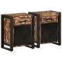 Mesitas de noche 2 uds multicolor madera maciza rugosa mango de , Mesitas de noche - Ref: Foro24-4013562, Precio: 222,30 €, D...