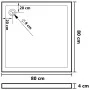 Plato de ducha cuadrado de ABS blanco 80x80 cm de vidaXL, Platos de ducha - Ref: Foro24-148907, Precio: 94,00 €, Descuento: %