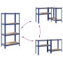 Estanterías de 4 baldas 2 uds madera contrachapada y acero azul de , Estanterías industriales - Ref: Foro24-4016935, Precio: ...