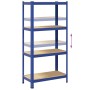 Estanterías de 4 baldas 2 uds madera contrachapada y acero azul de , Estanterías industriales - Ref: Foro24-4016935, Precio: ...