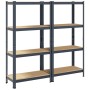 Estante almacenaje 4 niveles 2 uds acero y madera contrachapada de , Estanterías industriales - Ref: Foro24-4016937, Precio: ...