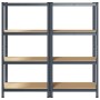 Estante almacenaje 4 niveles 2 uds acero y madera contrachapada de , Estanterías industriales - Ref: Foro24-4016937, Precio: ...