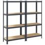 Estante almacenaje 4 niveles 2 uds acero y madera contrachapada de , Estanterías industriales - Ref: Foro24-4016937, Precio: ...
