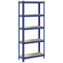 Estantería almacenaje 5 niveles azul madera ingeniería acero de , Estanterías industriales - Ref: Foro24-4016940, Precio: 42,...