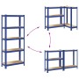 Estantería almacenaje 5 niveles azul madera ingeniería acero de , Estanterías industriales - Ref: Foro24-4016940, Precio: 42,...