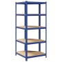 Estantería esquina 5 niveles madera contrachapada y acero azul de , Estanterías industriales - Ref: Foro24-4016954, Precio: 8...