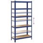 Estantería almacenaje 5 niveles azul madera ingeniería acero de , Estanterías industriales - Ref: Foro24-4016949, Precio: 48,...