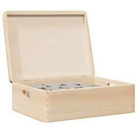 Caja de madera con tapa y asas madera maciza pino 40x30x13 cm de , Cestas para almacenaje - Ref: Foro24-4017391, Precio: 32,5...