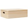 Caja de madera con tapa y asas madera maciza pino 40x30x13 cm de , Cestas para almacenaje - Ref: Foro24-4017391, Precio: 32,5...