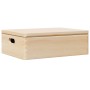 Caja de madera con tapa y asas madera maciza pino 40x30x13 cm de , Cestas para almacenaje - Ref: Foro24-4017391, Precio: 32,5...